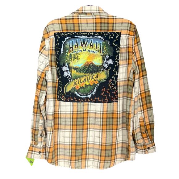 Upcycled Flannel Shirt Shacket Womens Xlarge Boho Vintage Inspired Cottage Retro - Picture 1 of 4